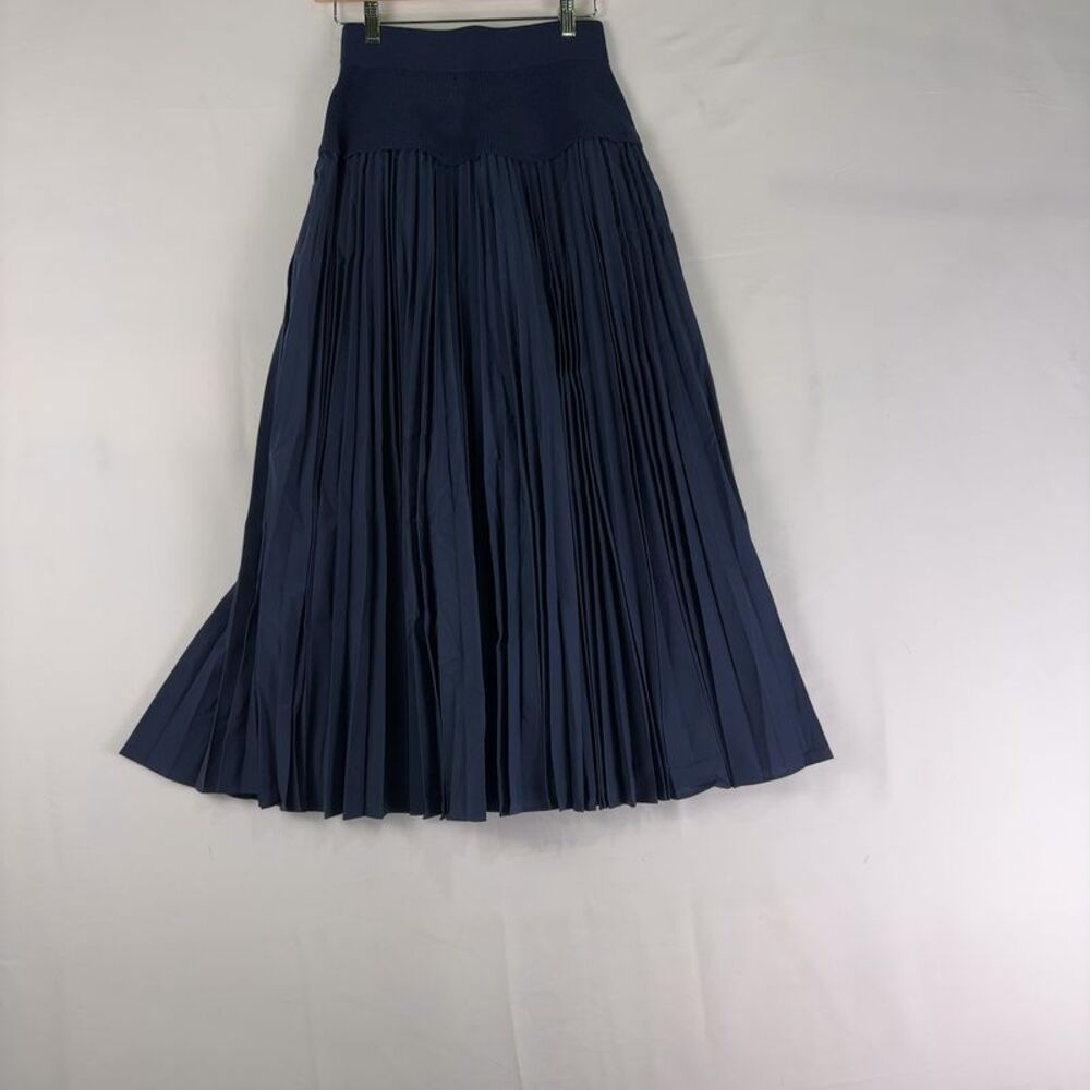 SIMKHAI Stella Pleat Skirt In Midnight-XSmall / midnight - Picture 2 of 4